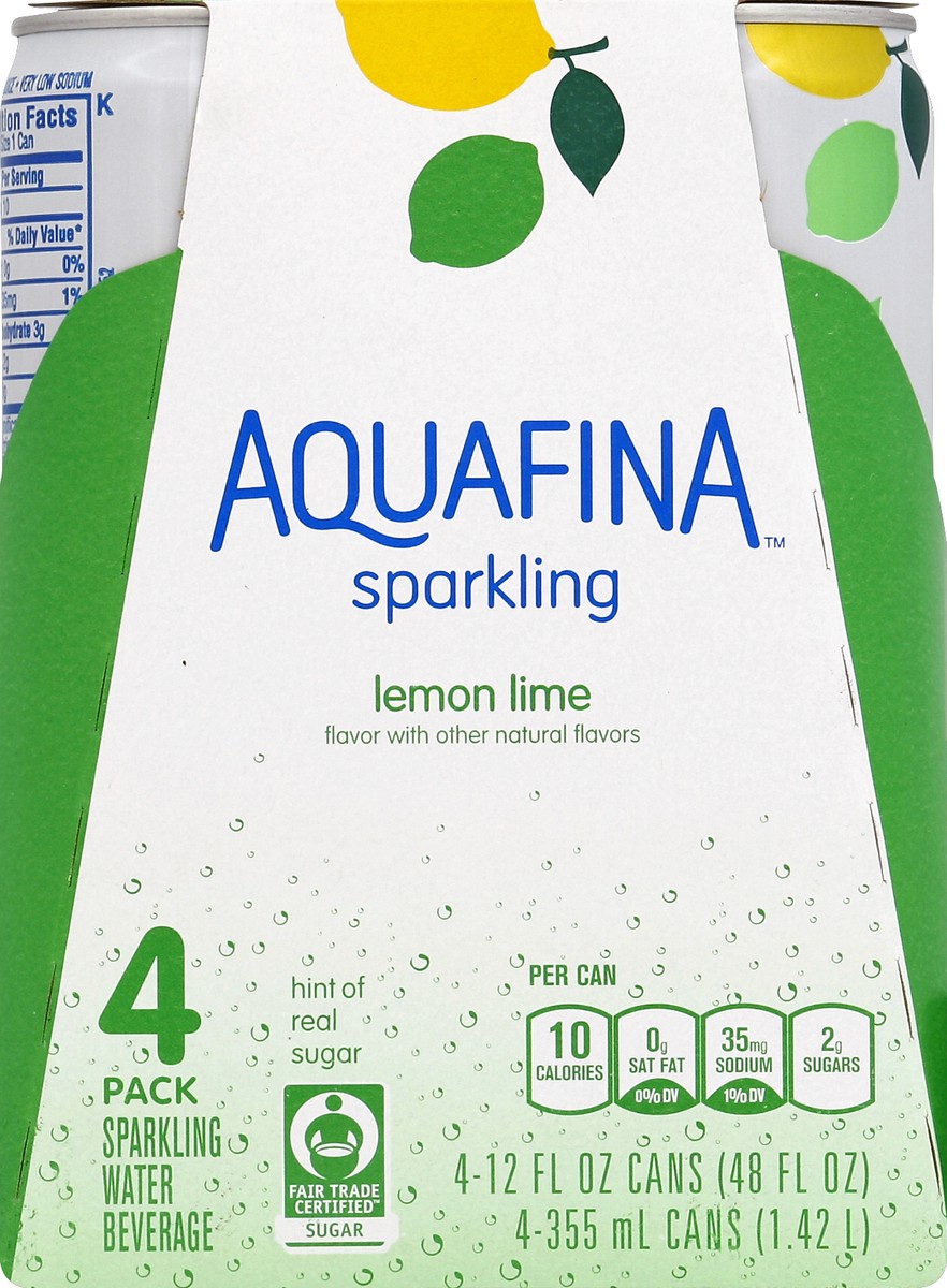 slide 6 of 6, Aquafina Sparkling Water Lemon Lime, 4 ct; 12 fl oz