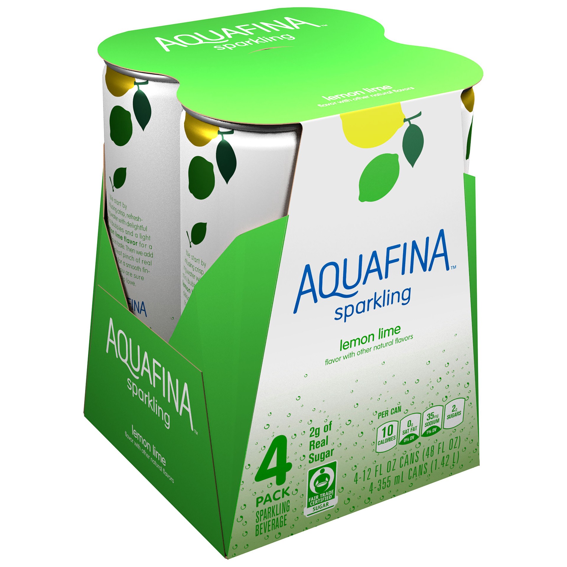 slide 1 of 6, Aquafina Sparkling Water Lemon Lime, 4 ct; 12 fl oz