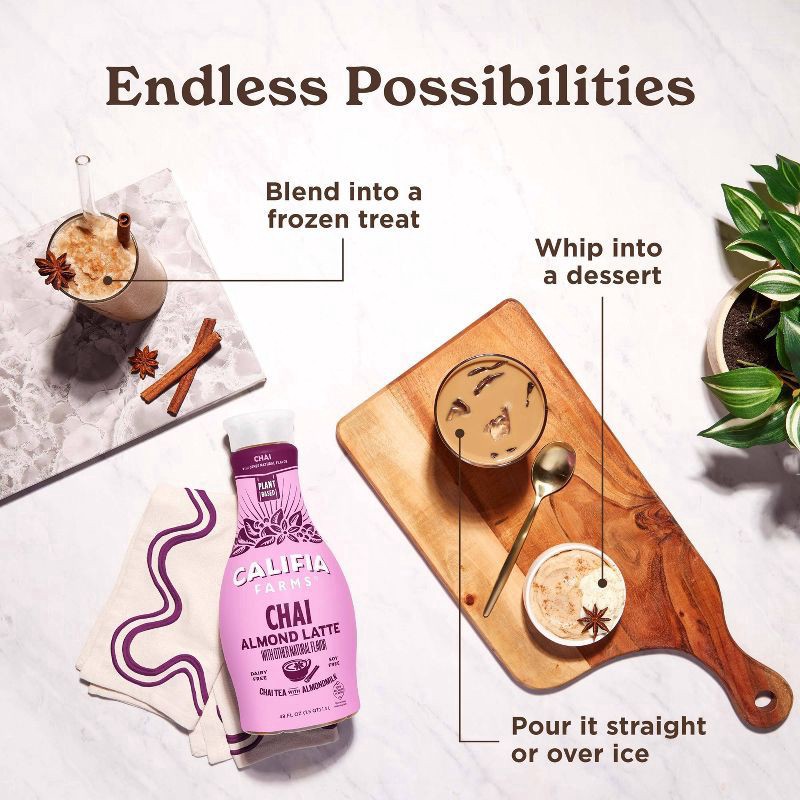 slide 3 of 7, Califia Farms Chai Almond Latte - 48fl oz, 48 fl oz