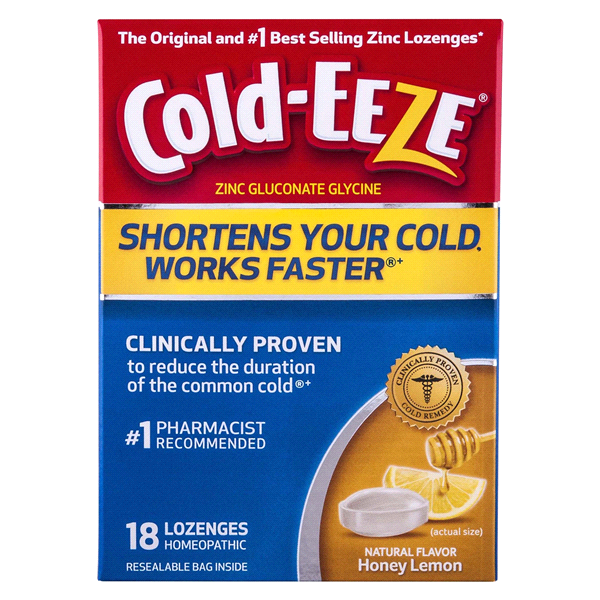 slide 1 of 8, Cold-EEZE Cold Remedy Honey Lemon Lozenges, 18 ct