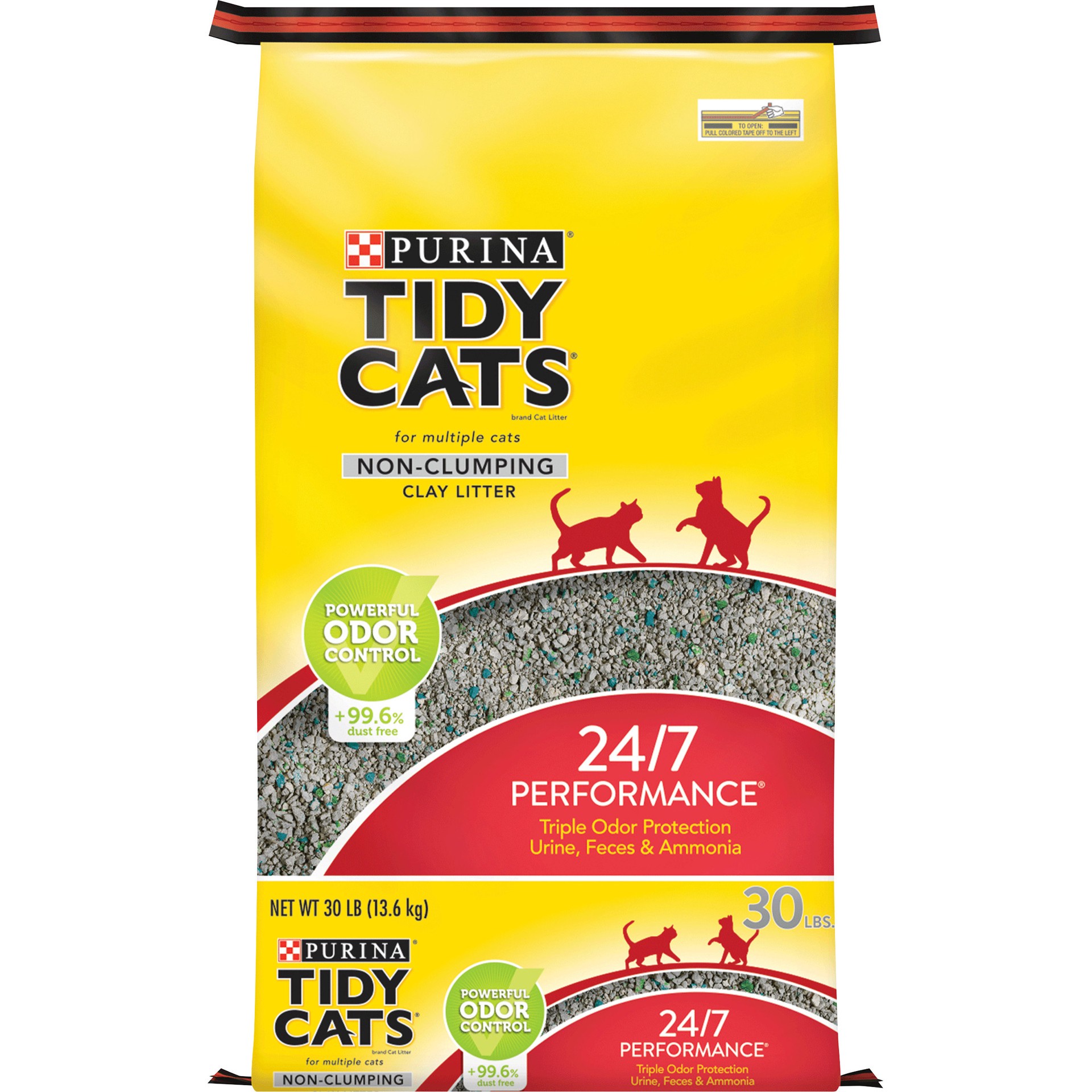 slide 1 of 5, Tidy Cats Purina Tidy Cats Non Clumping Cat Litter, 24/7 Performance Multi Cat Litter, 30 lb