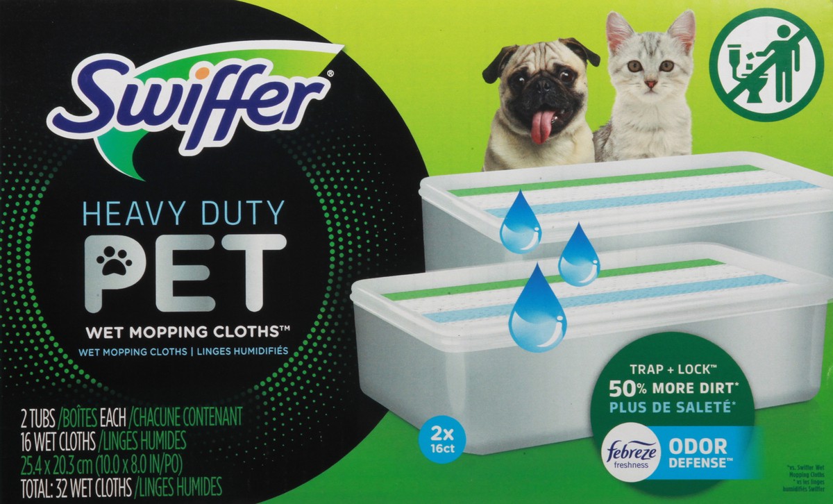 slide 1 of 9, Swiffer Heavy Duty Pet with Febreze Wet Mopping Cloths Refills, 32 ct