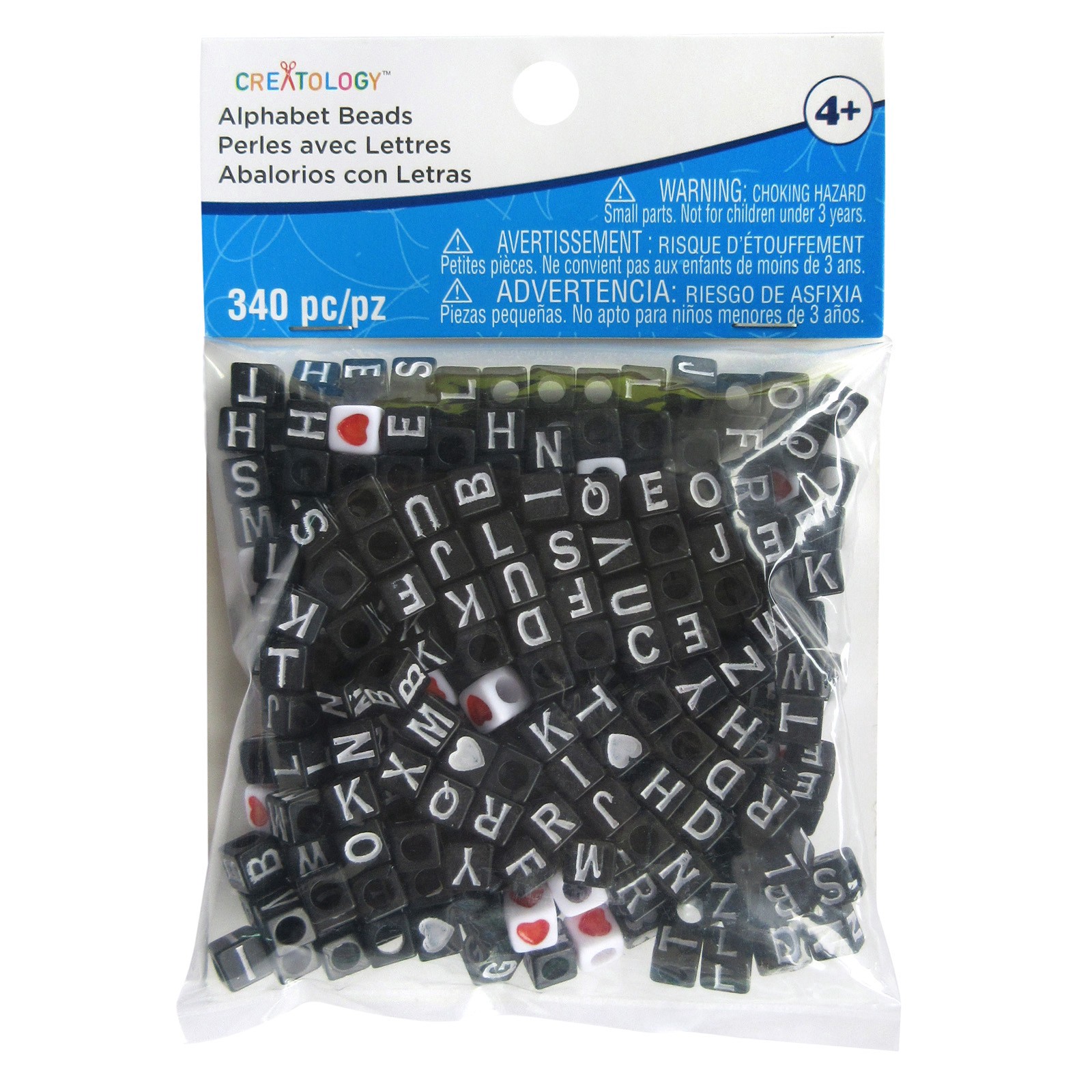slide 2 of 4, Black Alphabet Square Cube Beads By Creatology, 0.25 in