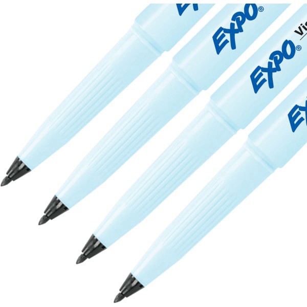 slide 3 of 4, Expo Vis-A-Vis Wet-Erase Fine-Tip Markers, Gray Barrel, Black Ink, Set Of 4 Markers, 1 ct