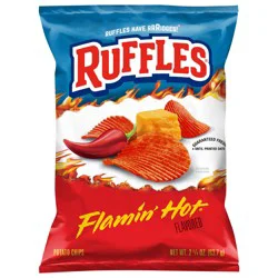 Ruffles Potato Chips Flamin'' Hot Flavored 2 1/4 Oz