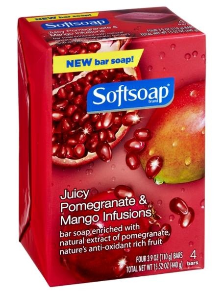 slide 1 of 1, Softsoap Juicy Pomegranate & Mango Infusions Bar Soap, 4 ct; 3.9 oz