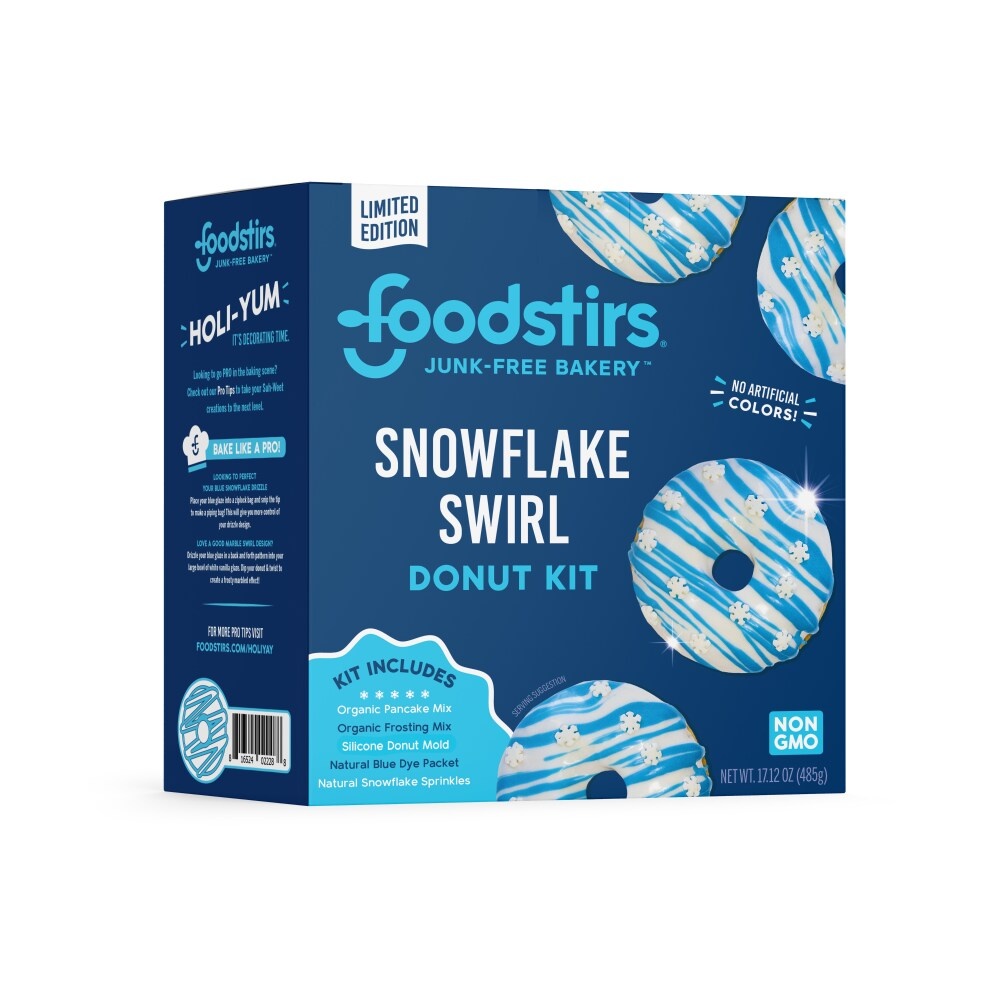 slide 1 of 1, Foodstirs Limited Edition Snowflake Swirl Donut Baking Mix Kit, 17.12 oz