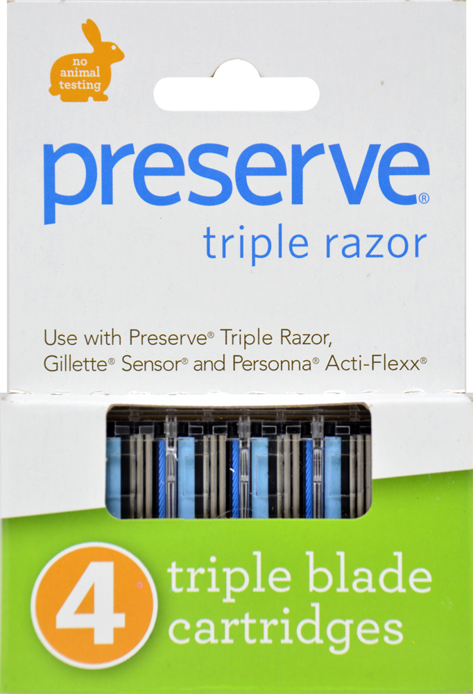 slide 1 of 1, Preserve Razor Blades Refill 4 Pack, 1 ct