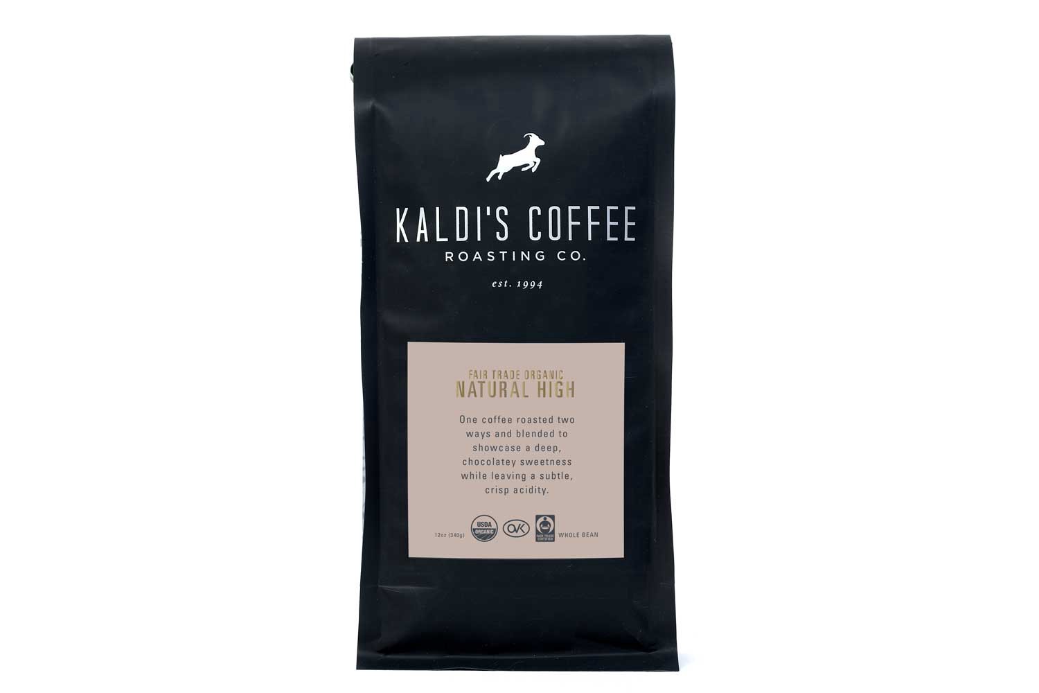 slide 1 of 1, Kaldi's Coffee Roasting Co. Ft Org Natural High - Whole Bean - 12 oz, 12 oz
