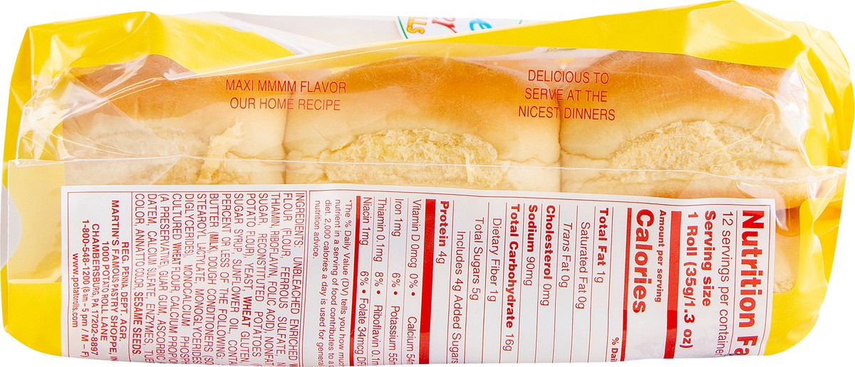 slide 6 of 9, Martin's Sweet Dinner Potato Rolls, 12 ct