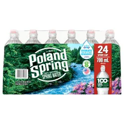POLAND SPRING Brand 100% Natural Spring Water, 23.7-ounce plastic bottles (Pack of 24)