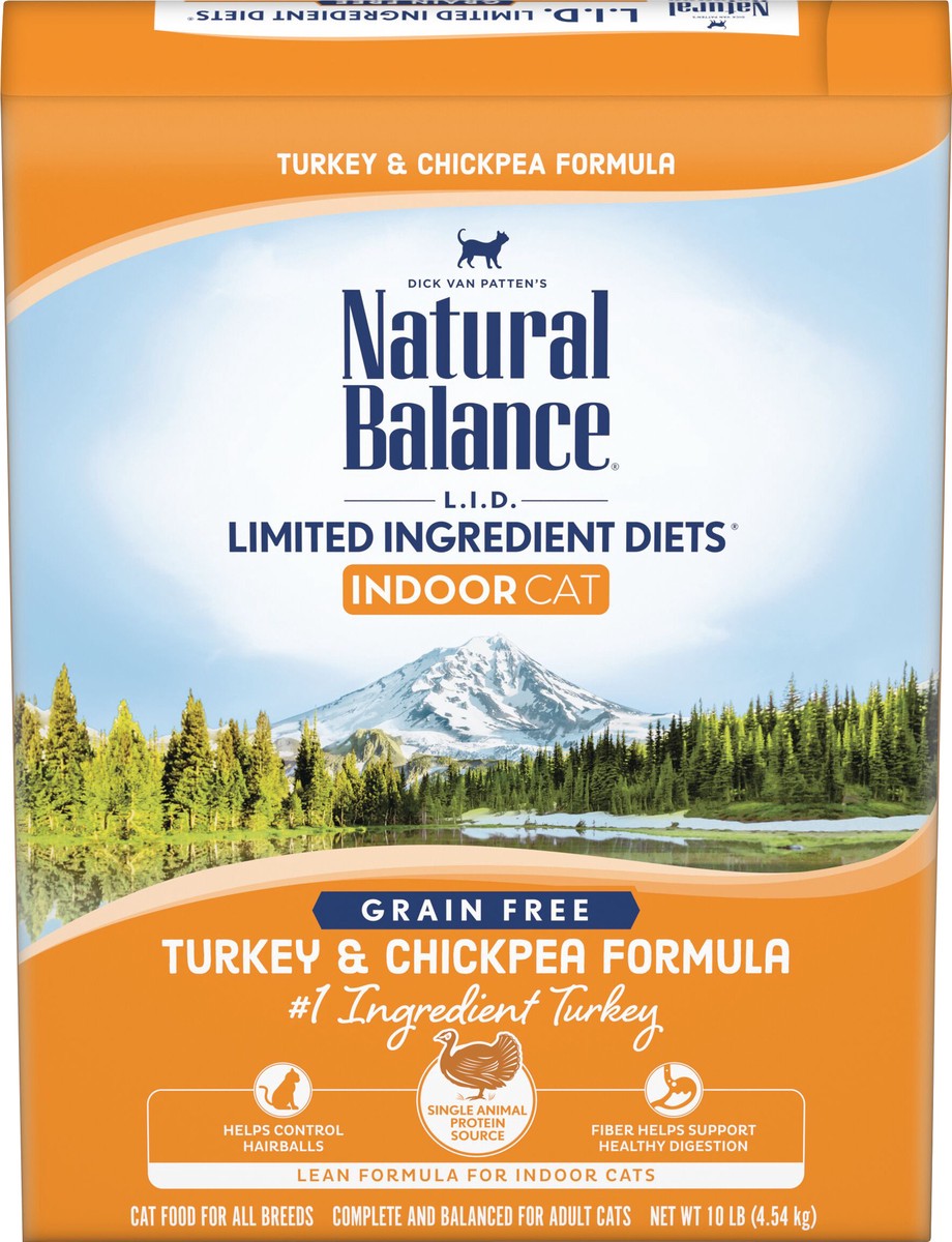 slide 5 of 9, Natural Balance L.I.D. Limited Ingredient Diets Indoor Grain Free Turkey & Chickpea Formula Cat Food 10 lb, 10 lb