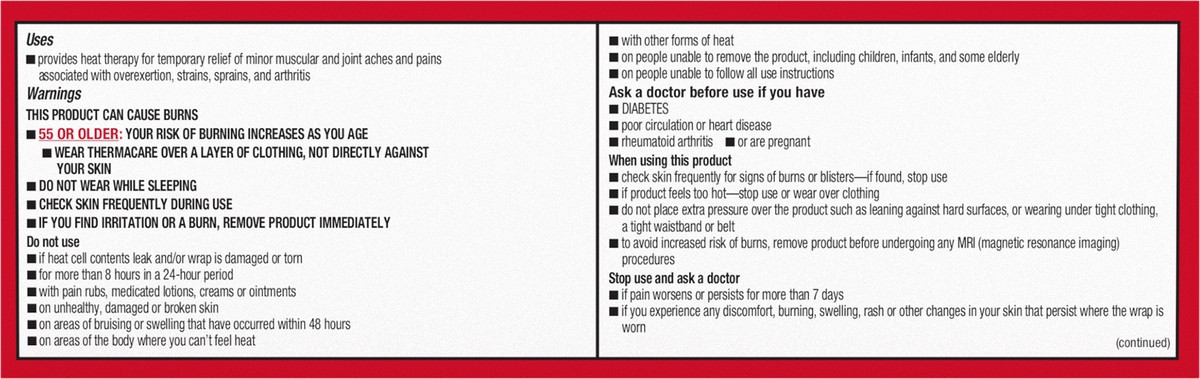 slide 3 of 8, ThermaCare Heat Therapy One-Time Use Air-Activated Lower Back & Hip Heatwraps L-XL 3 ea, 3 ct