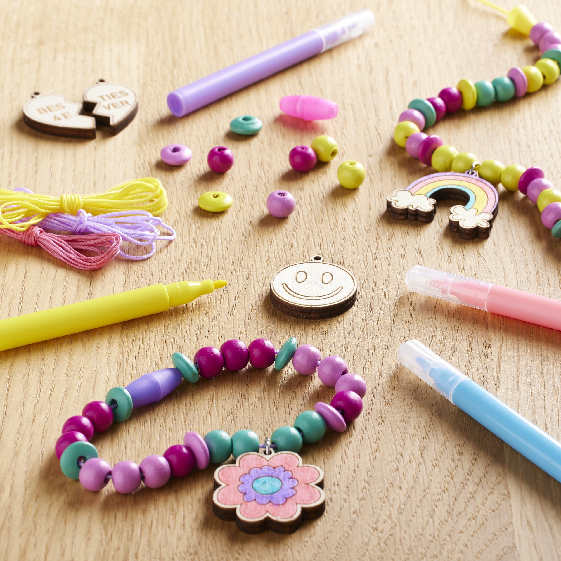 slide 3 of 5, My First Wood Charm Jewelry Kit By Creatology, 39.3 in/ 99.8cm