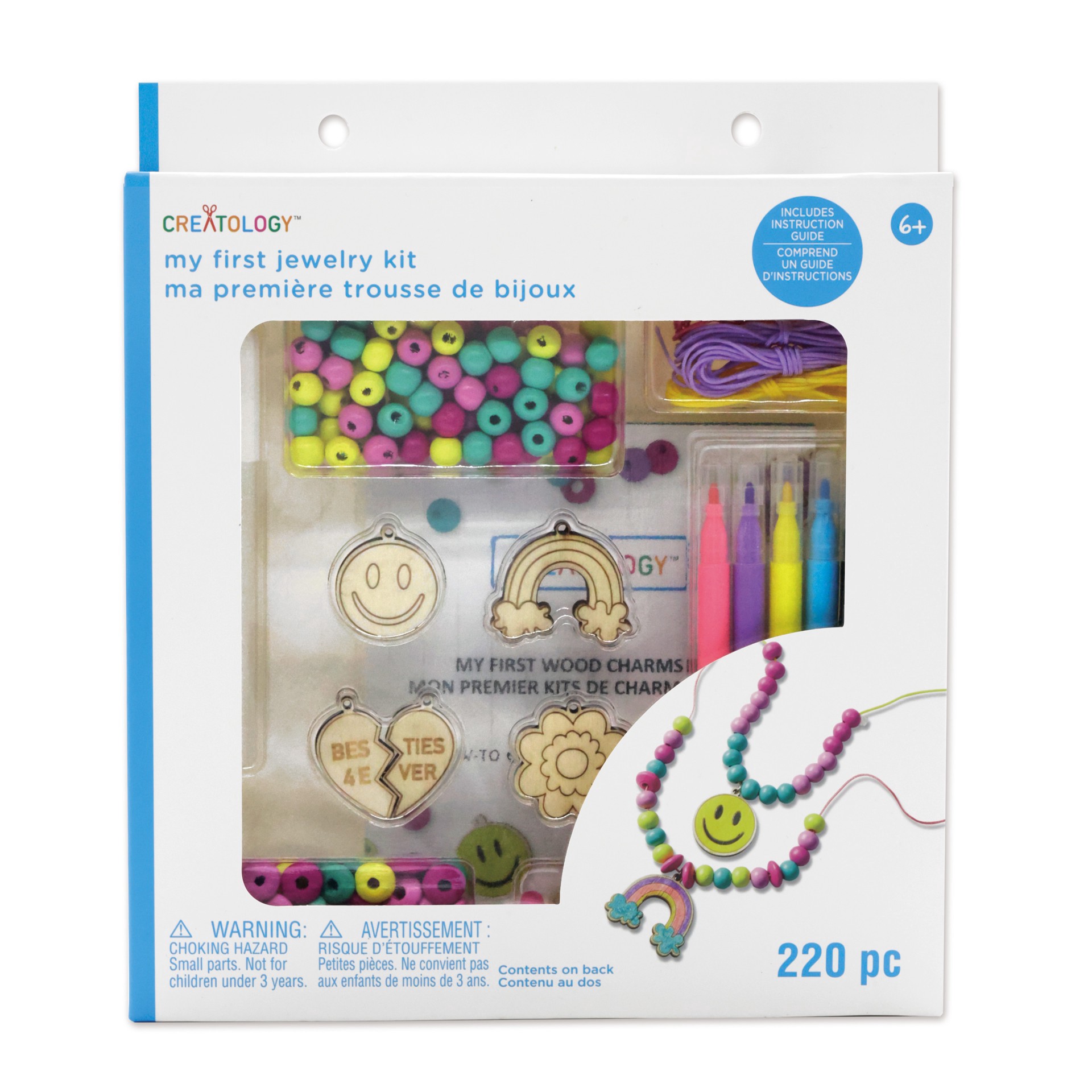 slide 2 of 5, My First Wood Charm Jewelry Kit By Creatology, 39.3 in/ 99.8cm