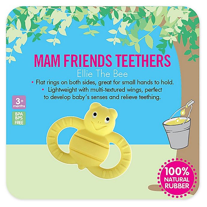 slide 6 of 8, MAM Friends Bee Natural Rubber Teether - Yellow, 1 ct