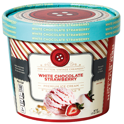 slide 1 of 1, Red Button Creamery White Chocolate Strawberry Ic, 56 oz