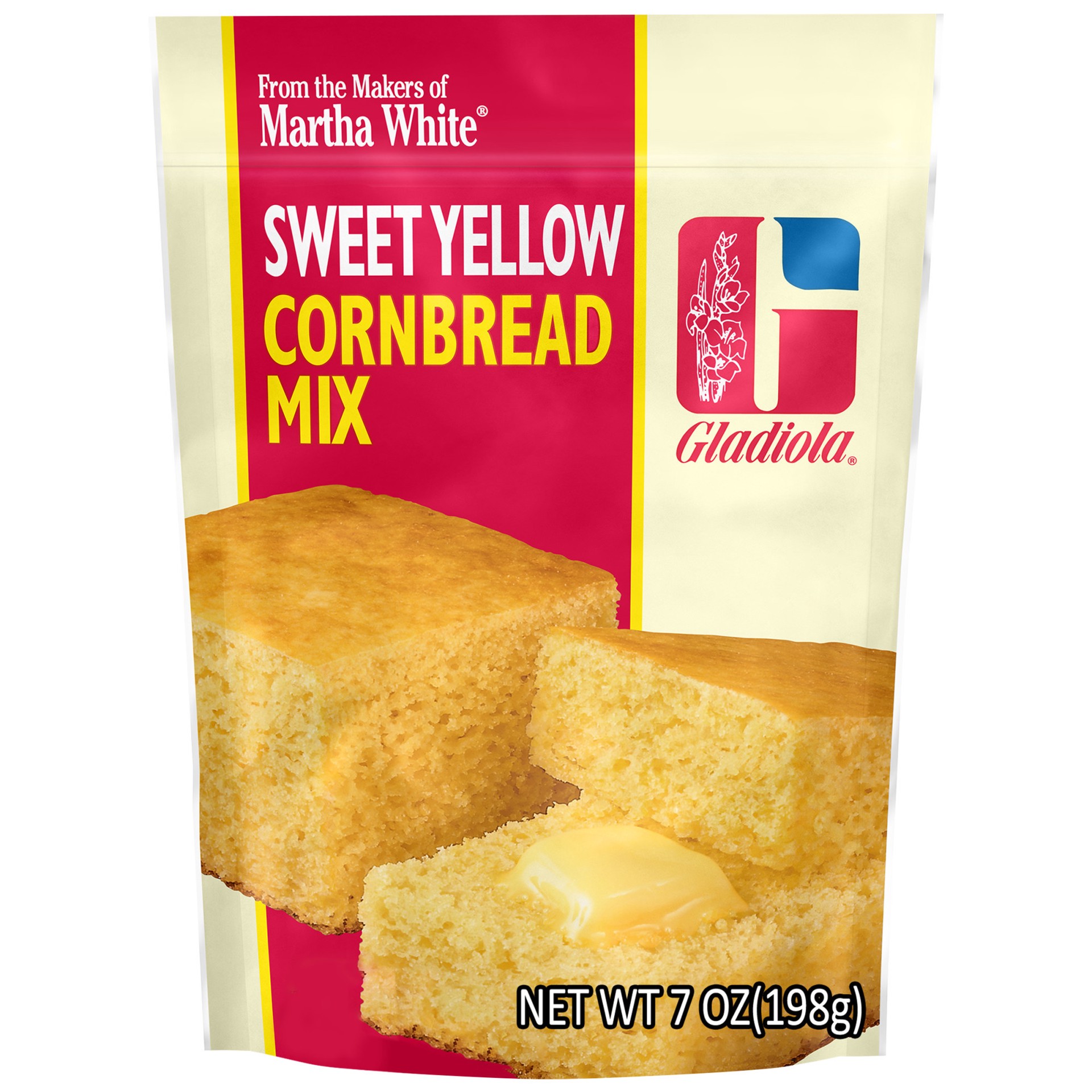 slide 1 of 3, Martha White Gladiola Sweet Yellow Cornbread Mix, 7 Oz Pouch, 7 oz