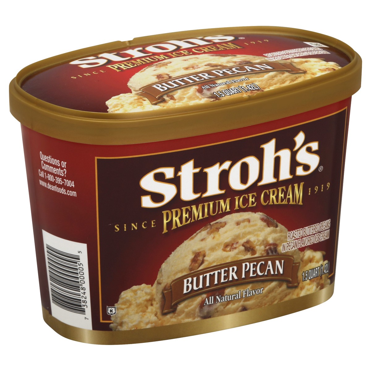 slide 3 of 5, STROHS Stroh's Ice Cream Butter Pecan 48 oz., 48 fl oz