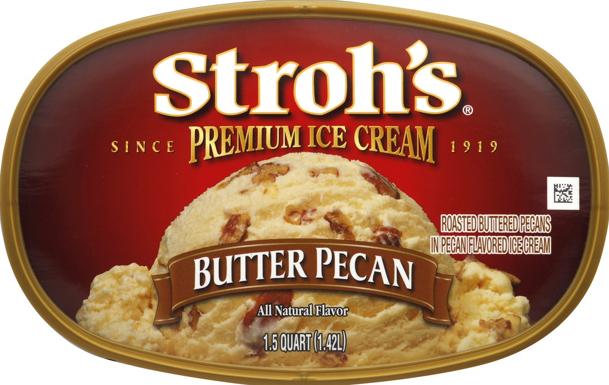 slide 4 of 5, STROHS Stroh's Ice Cream Butter Pecan 48 oz., 48 fl oz