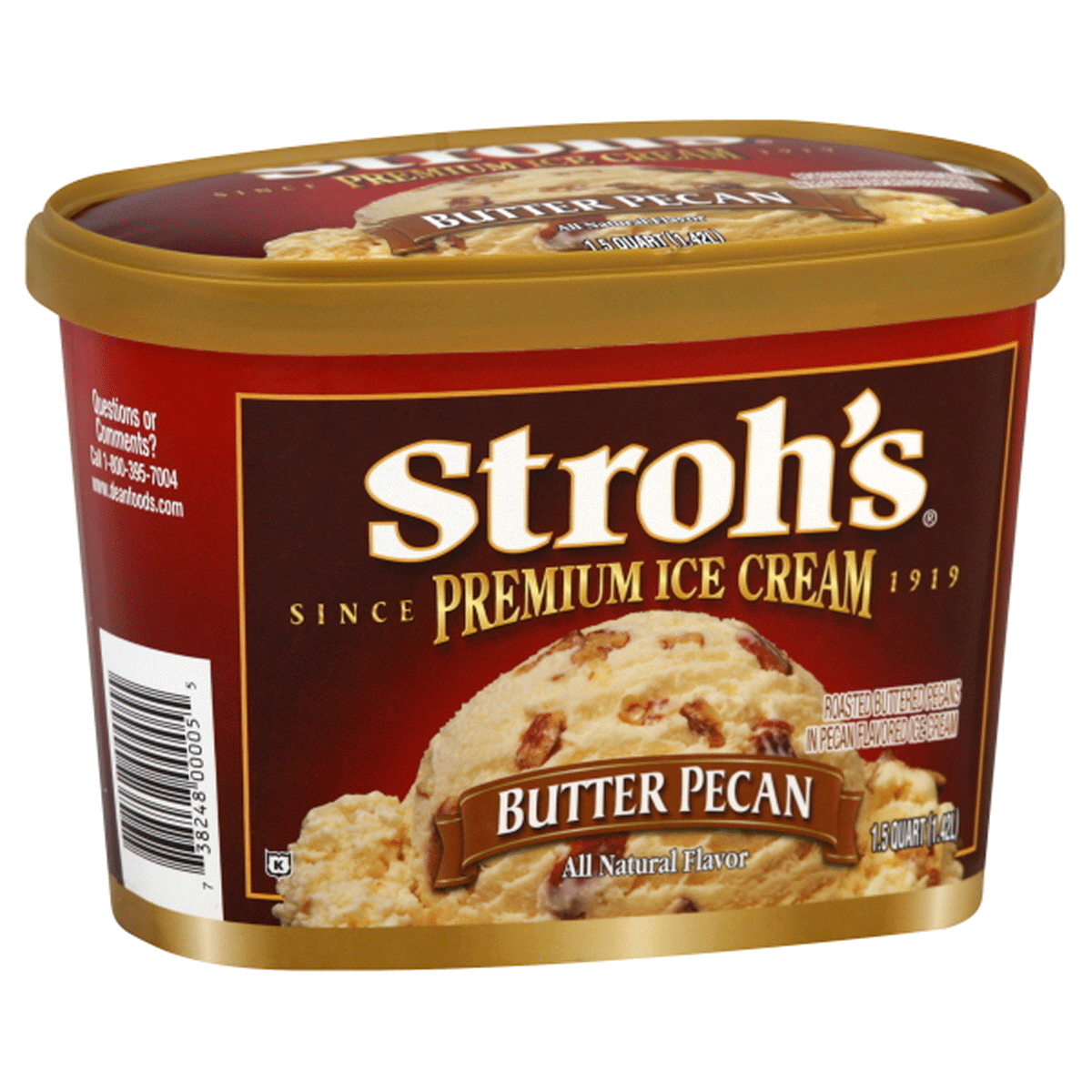 slide 1 of 5, STROHS Stroh's Ice Cream Butter Pecan 48 oz., 48 fl oz