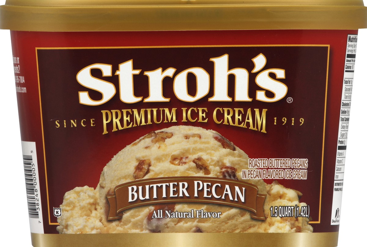 slide 5 of 5, STROHS Stroh's Ice Cream Butter Pecan 48 oz., 48 fl oz