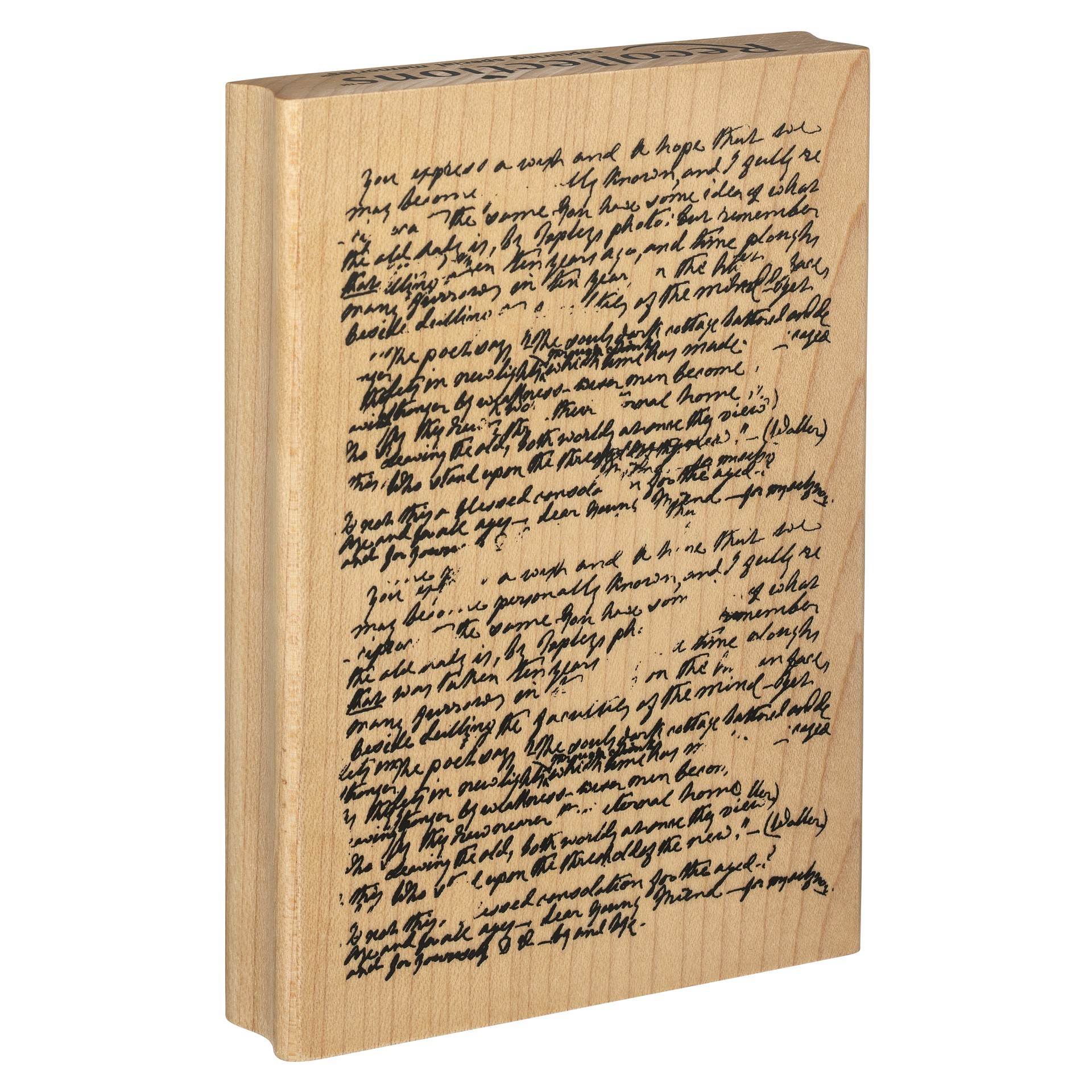 slide 5 of 5, Manuscript Wood Stamp By Recollections, 5 in x 3.5 in