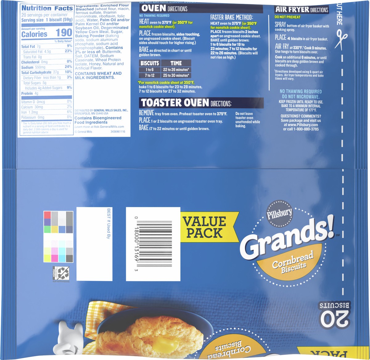 slide 3 of 8, Grands! Cornbread Frozen Biscuit 20 Count, 20 ct