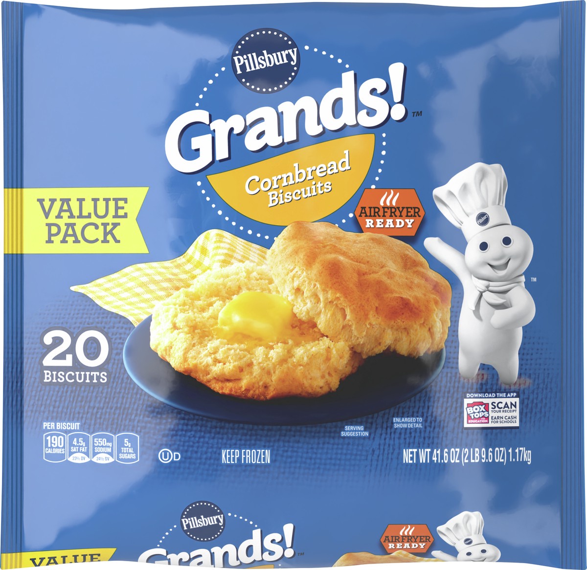 slide 4 of 8, Grands! Cornbread Frozen Biscuit 20 Count, 20 ct