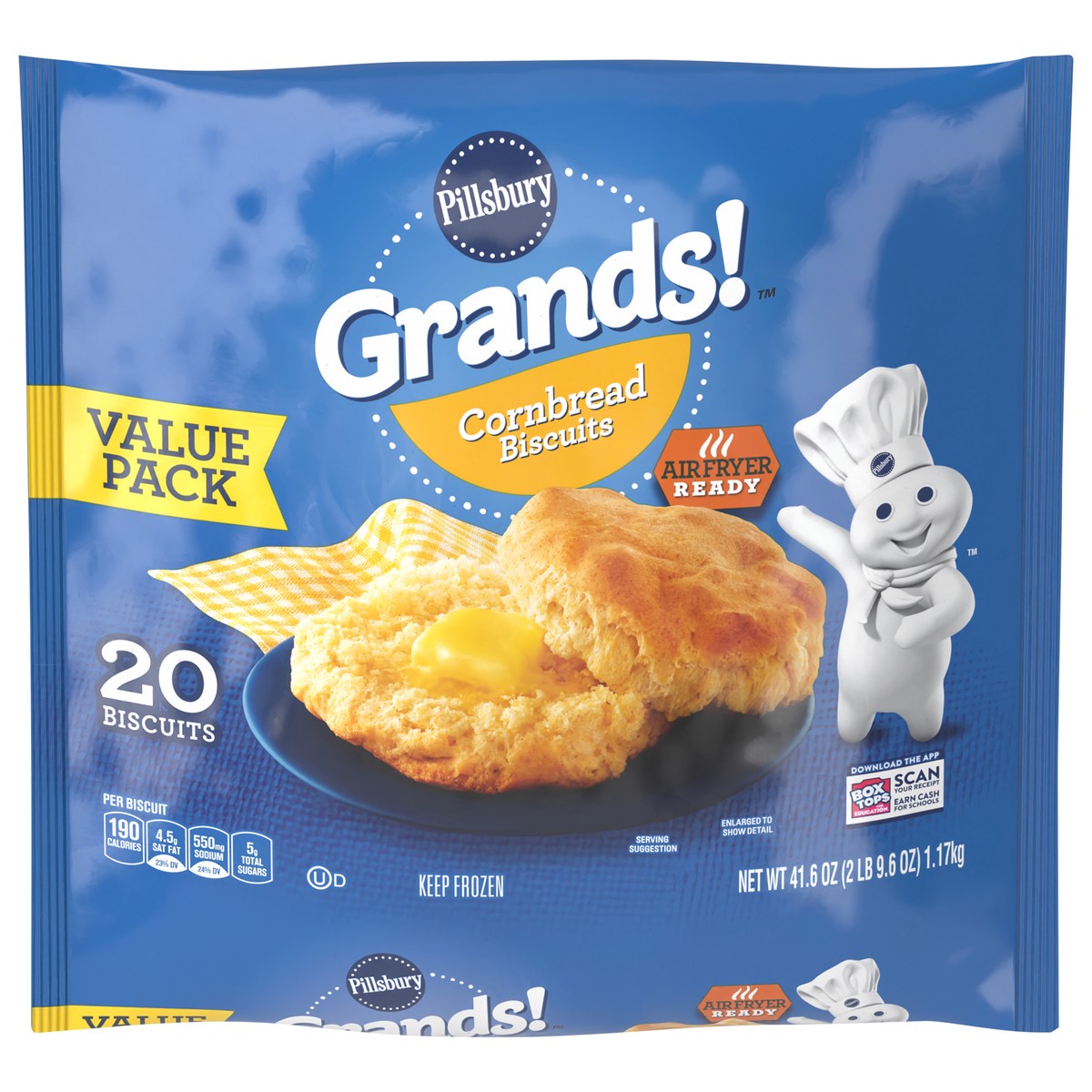 slide 1 of 8, Grands! Cornbread Frozen Biscuit 20 Count, 20 ct