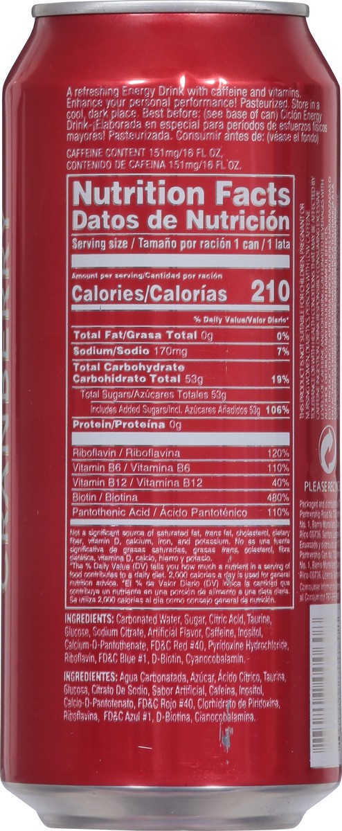 slide 6 of 9, Ciclon Cranberry Energy Drink - 16 fl oz, 16 fl oz