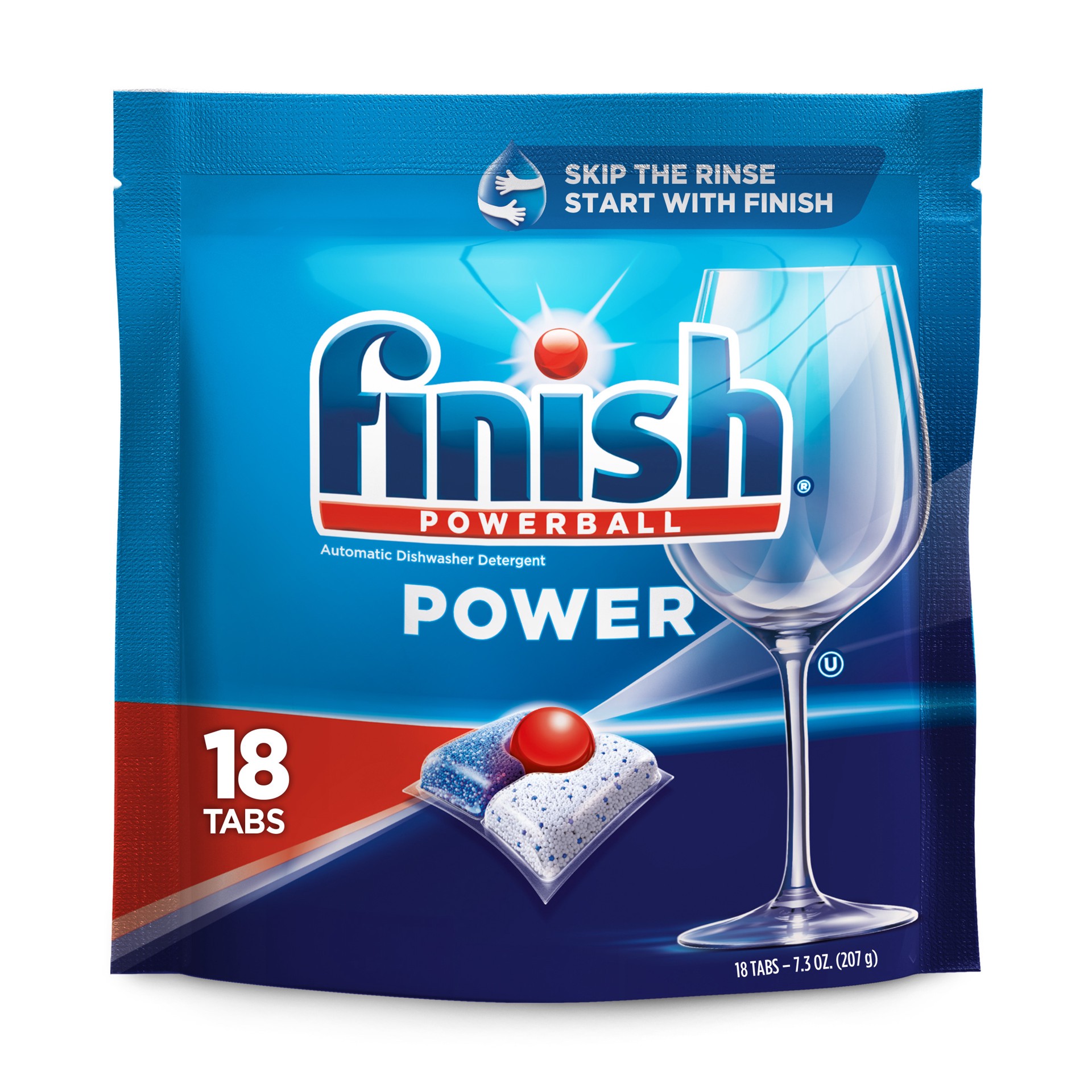 slide 1 of 6, Finish Power Dishwasher Detergent, Dishwashing Tabs , 18 Tabs, 18 ct