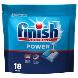 Finish Power Dishwasher Detergent, Dishwashing Tabs , 18 Tabs
