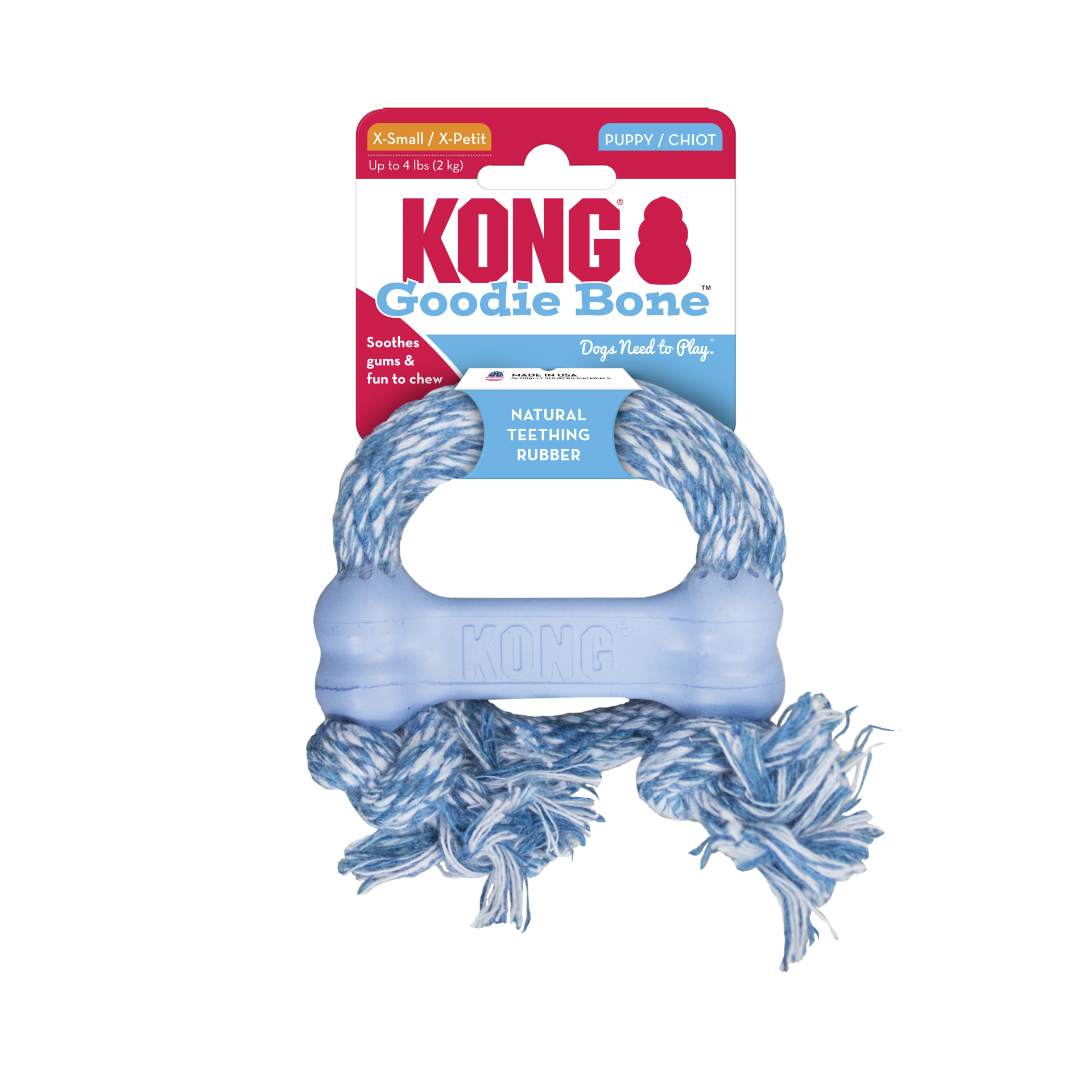 slide 4 of 4, Kong Pup Goodie Bne W Rpe Xs, 1 ct