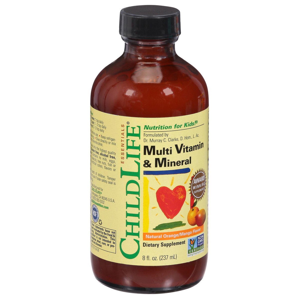 slide 13 of 13, ChildLife Natural Orange/Mango Flavor Multi Vitamin & Mineral 8 fl oz, 8 oz