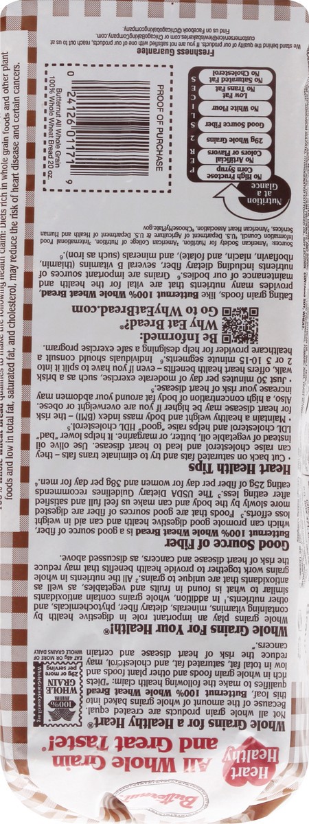 slide 5 of 9, Butternut 100% Whole Wheat Bread 20 oz, 20 oz