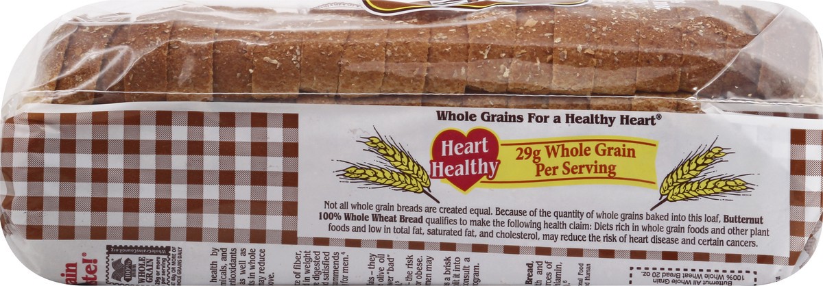 slide 3 of 9, Butternut 100% Whole Wheat Bread 20 oz, 20 oz