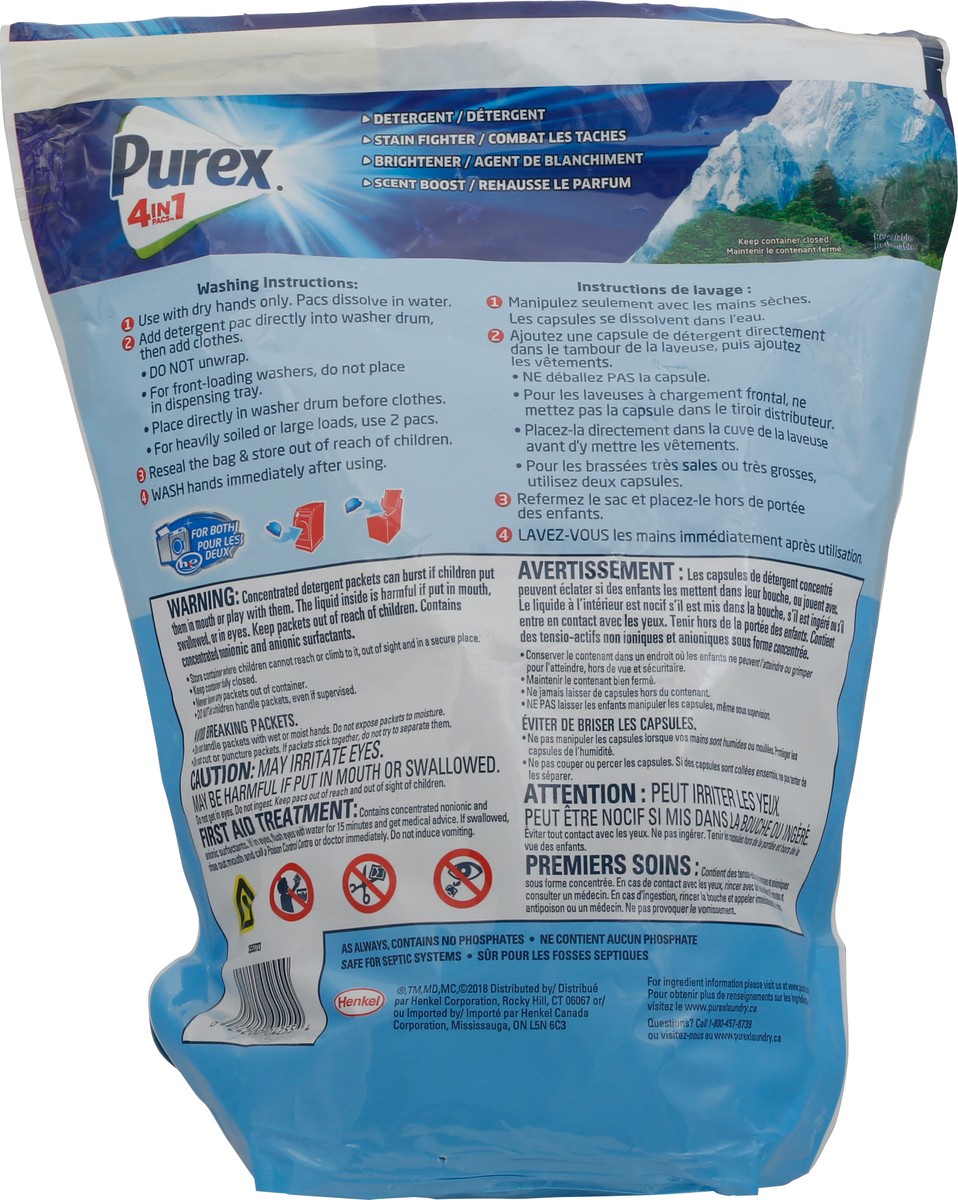 slide 10 of 11, Purex 4 in 1 Pacs Mountain Breeze Detergent 58 ea, 58 ct