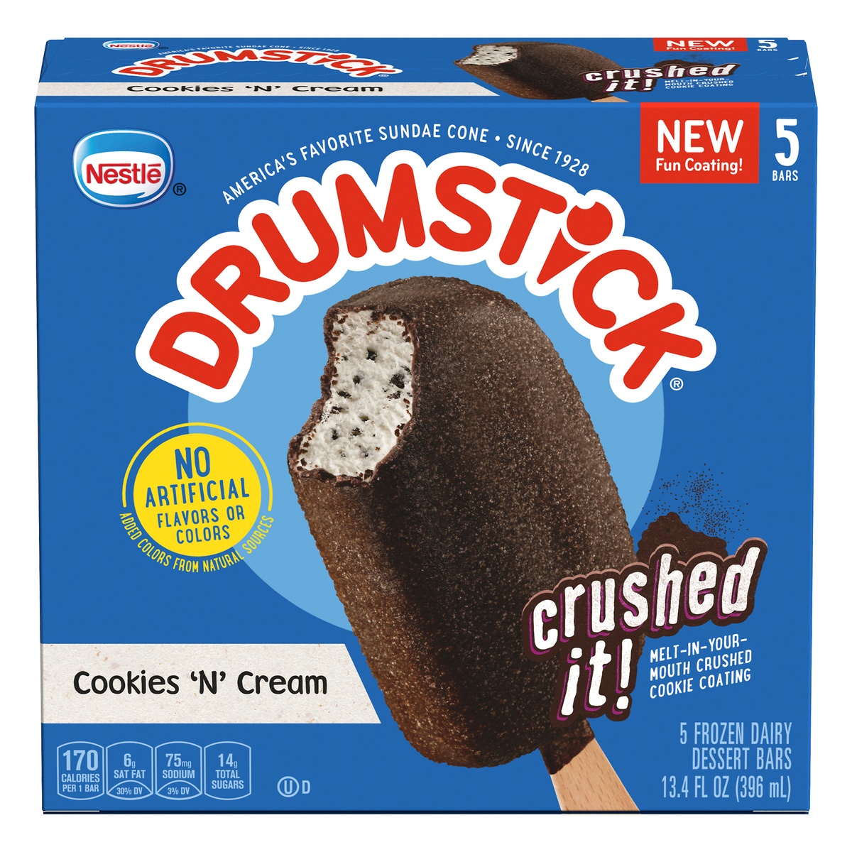 slide 1 of 1, Nestlé Nestle Drumstick Dips Crushed It! Chocolate Cookie with Cookies & Cream, 5 ct