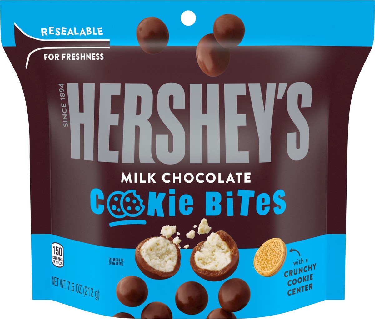 slide 1 of 6, Hershey's Milk Chocolate Cookie Bites 7.5 oz, 7.5 oz