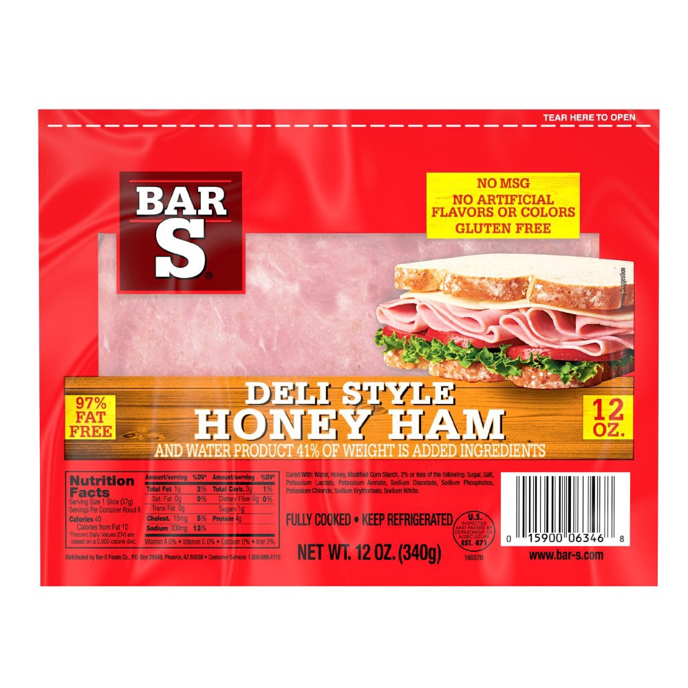 slide 1 of 6, Bar-S Deli Style Smoked Ham 12 oz. Pack, 12 oz