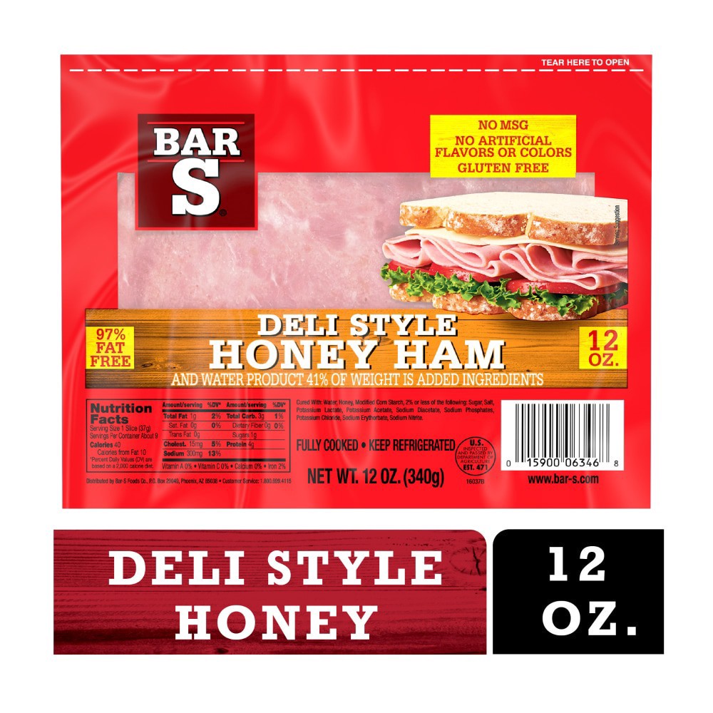 slide 4 of 6, Bar-S Deli Style Smoked Ham 12 oz. Pack, 12 oz