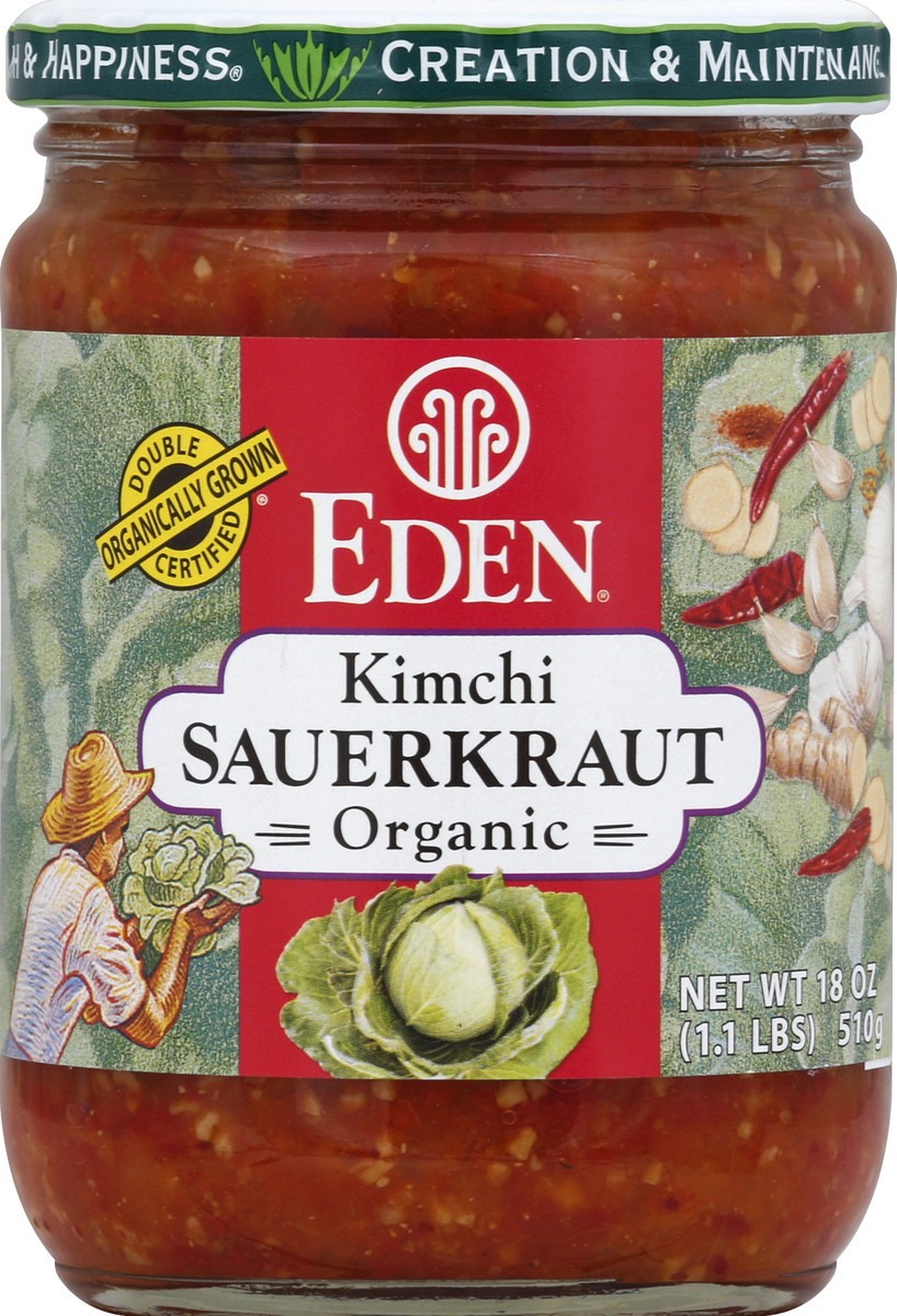 slide 2 of 2, Eden Organic Kimchi Sauerjraut, 18 oz