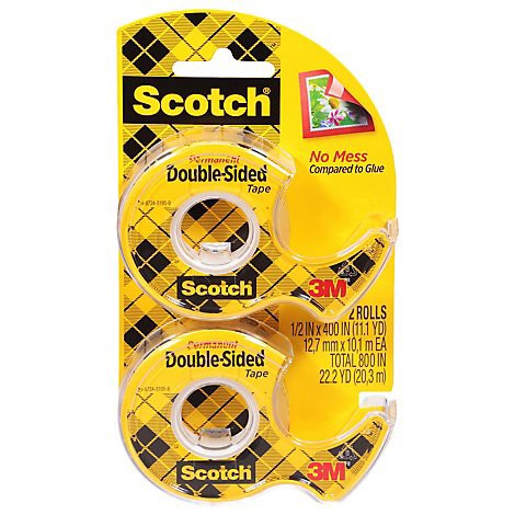 slide 1 of 1, 3M Scotch Double Sided Tape 1/2 X 400 - Each, 1/2 gal