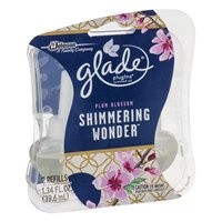 slide 1 of 1, Glade PlugIns Scented Oil Refill Shimmering Wonder Plum Blossom, 2 ct; 0.67 fl oz