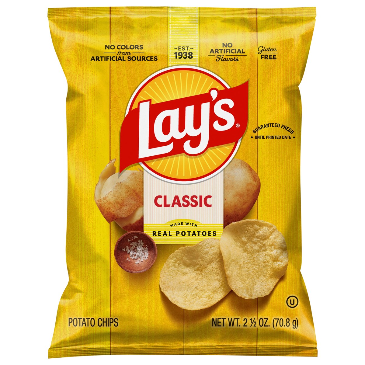 slide 1 of 9, Lay's Potato Chips Classic 2 1/2 Oz, 2.5 oz