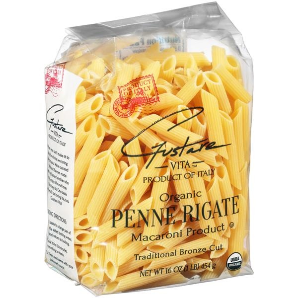 slide 1 of 1, Gustare Vita Organic Traditional Bronze Cut Macaroni Product, Penne Rigate, 16 oz