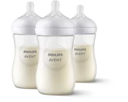 Philips Avent Natural Baby Bottle With Natural Response Nipple, Clear, 9oz, 3pk, SCY903/93