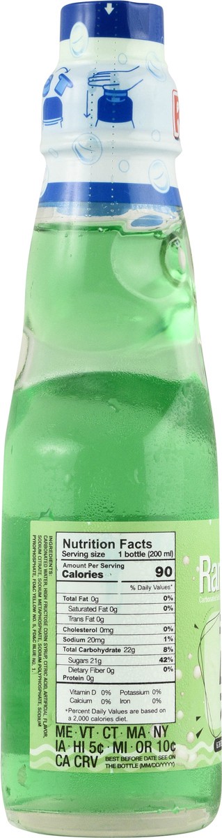 slide 6 of 15, Ramune Carbonated Melon Flavor Soft Drink 6.76 fl oz, 6.76 fl oz