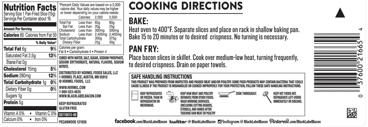 slide 4 of 7, HORMEL BLACK LABEL Bacon Pecanwood Original, 